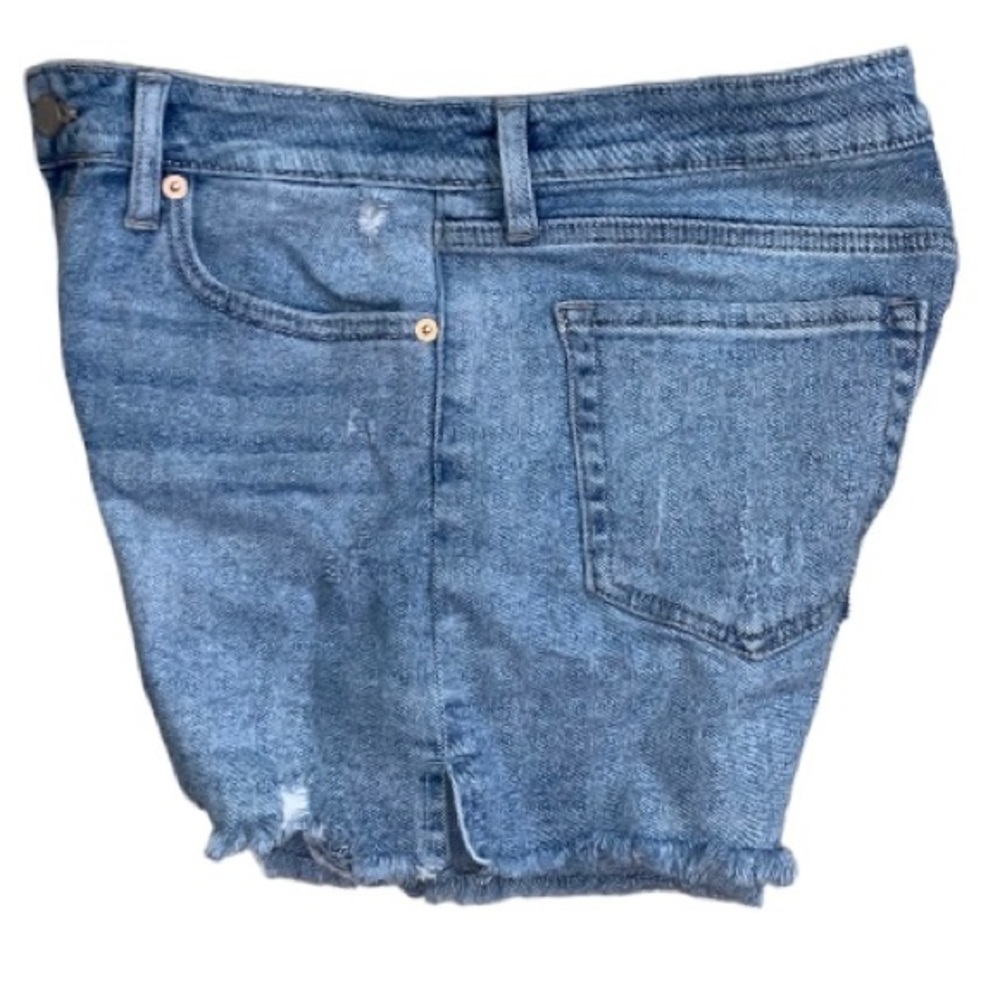 JUST USA distress fray cut off  denim shorts women’s size size  10 LARGE - Picture 7 of 15